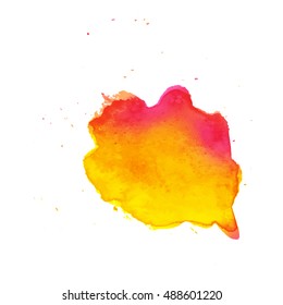 Colorful abstract watercolor texture with splashes and spatters. Modern creative watercolor background for trendy design.