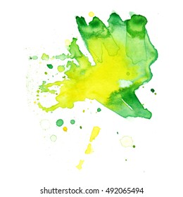 Colorful abstract watercolor texture with splashes and spatters. Modern creative watercolor background for trendy design.
