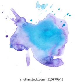 Colorful abstract watercolor texture with splashes and spatters. Modern creative watercolor background for trendy design.