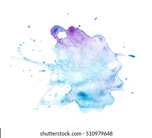 Colorful abstract watercolor texture with splashes and spatters. Modern creative watercolor background for trendy design.