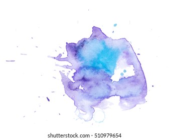 Colorful abstract watercolor texture with splashes and spatters. Modern creative watercolor background for trendy design.