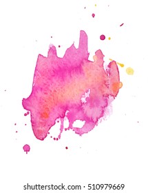 Colorful abstract watercolor texture with splashes and spatters. Modern creative watercolor background for trendy design.