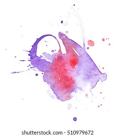 Colorful abstract watercolor texture with splashes and spatters. Modern creative watercolor background for trendy design.