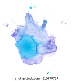 Colorful abstract watercolor texture with splashes and spatters. Modern creative watercolor background for trendy design.