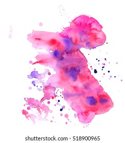 Colorful abstract watercolor texture with splashes and spatters. Modern creative watercolor background for trendy design.