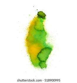 Colorful abstract watercolor texture with splashes and spatters. Modern creative watercolor background for trendy design.