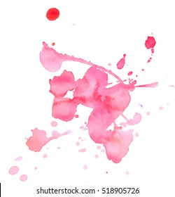 Colorful abstract watercolor texture with splashes and spatters. Modern creative watercolor background for trendy design.