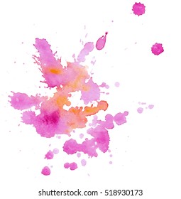 Colorful abstract watercolor texture with splashes and spatters. Modern creative watercolor background for trendy design.