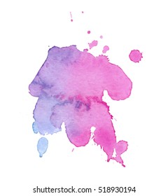 Colorful abstract watercolor texture with splashes and spatters. Modern creative watercolor background for trendy design.