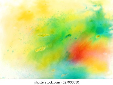 Colorful abstract watercolor texture with splashes and spatters. Modern creative background for trendy design.