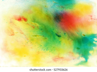 Colorful abstract watercolor texture with splashes and spatters. Modern creative background for trendy design.