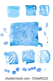 Colorful abstract watercolor texture with splashes and spatters. Modern creative watercolor background for trendy design.