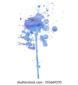 Colorful abstract watercolor texture with splashes and spatters. Modern creative watercolor background for trendy design.