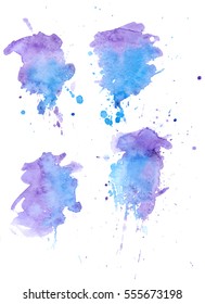 Colorful abstract watercolor texture with splashes and spatters. Modern creative watercolor background for trendy design.
