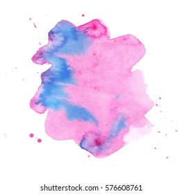 Colorful abstract watercolor texture with splashes and spatters. Modern creative watercolor background for trendy design.