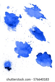 Colorful abstract watercolor texture with splashes and spatters. Modern creative watercolor background for trendy design.