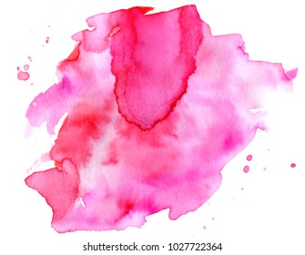 Colorful abstract watercolor texture stain with splashes and spatters. Modern creative watercolor background for trendy design.