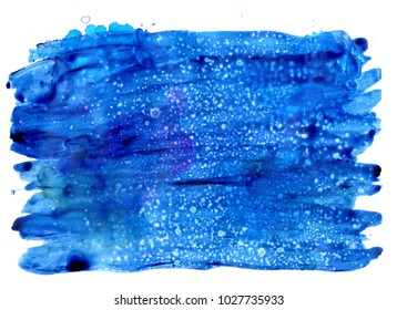 Colorful abstract watercolor texture stain with splashes and spatters. Modern creative watercolor background for trendy design.