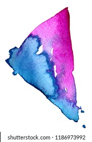 Colorful abstract watercolor texture stain with splashes and spatters. Modern creative watercolor background for trendy design.