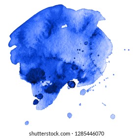 Colorful abstract watercolor texture stain with splashes and spatters. Modern creative watercolor background for trendy design.