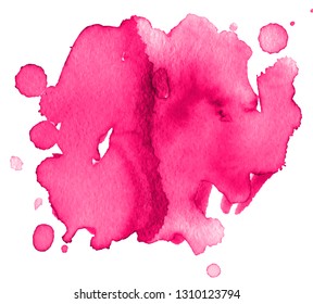 Colorful abstract watercolor texture stain with splashes and spatters. Modern creative watercolor background for trendy design.