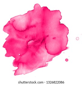 Colorful abstract watercolor texture stain with splashes and spatters. Modern creative watercolor background for trendy design.