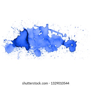 Colorful abstract watercolor texture stain with splashes and spatters. Modern creative watercolor background for trendy design.