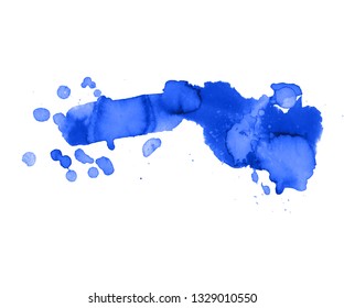 Colorful abstract watercolor texture stain with splashes and spatters. Modern creative watercolor background for trendy design.