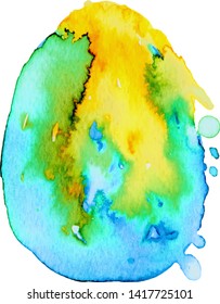 Colorful abstract watercolor texture stain with splashes and spatters. Modern creative watercolor background for trendy design.