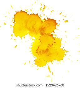 Colorful abstract watercolor texture stain with splashes and spatters. Modern creative watercolor background for trendy design.