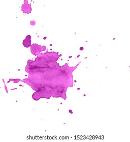 Colorful abstract watercolor texture stain with splashes and spatters. Modern creative watercolor background for trendy design.