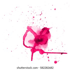 Colorful abstract watercolor texture stain with splashes and spatters. Modern creative watercolor background for trendy design.