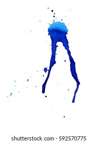Colorful abstract watercolor texture stain with splashes and spatters. Modern creative watercolor background for trendy design.