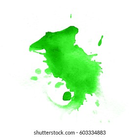 Colorful abstract watercolor texture stain with splashes and spatters. Modern creative watercolor background for trendy design.