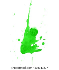 Colorful abstract watercolor texture stain with splashes and spatters. Modern creative watercolor background for trendy design.