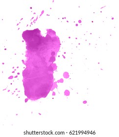 Colorful abstract watercolor texture stain with splashes and spatters. Modern creative watercolor background for trendy design.