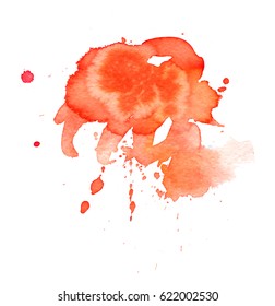 Colorful abstract watercolor texture stain with splashes and spatters. Modern creative watercolor background for trendy design.
