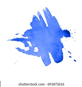 Colorful abstract watercolor texture stain with splashes and spatters. Modern creative watercolor background for trendy design.