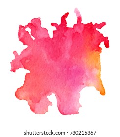 Colorful abstract watercolor texture stain with splashes and spatters. Modern creative watercolor background for trendy design.