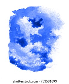 Colorful abstract watercolor texture stain with splashes and spatters. Modern creative watercolor background for trendy design.