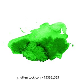 Colorful abstract watercolor texture stain with splashes and spatters. Modern creative watercolor background for trendy design.