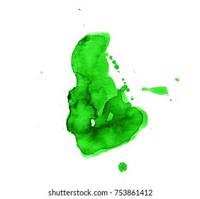 Colorful abstract watercolor texture stain with splashes and spatters. Modern creative watercolor background for trendy design.