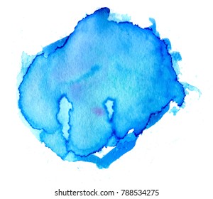 Colorful abstract watercolor texture stain with splashes and spatters. Modern creative watercolor background for trendy design.