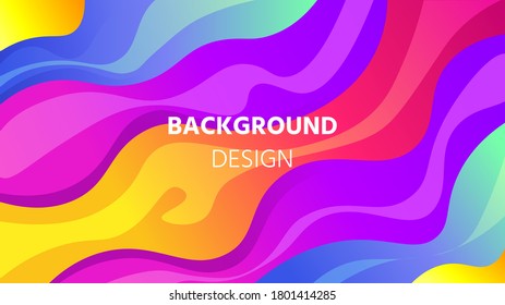 Colorful abstract wave 3d dynamic modern background design illustration.
