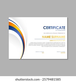 colorful abstract wave award certificate
