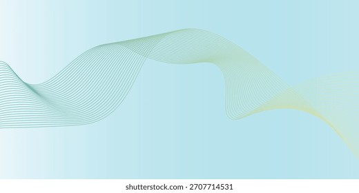 Fondo Abstractas colorido de la onda, diseño azul verde amarillo de las líneas que fluyen