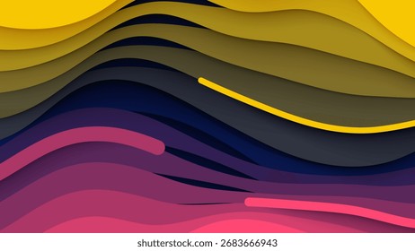 Diseño de fondo abstracto colorido de la onda con líneas que fluyen y estilo moderno