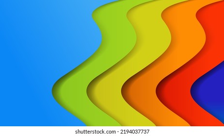 colorful abstract wave background, colorful paper cut