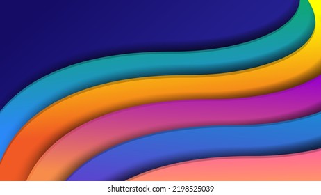 colorful abstract wave background, colorful paper cut