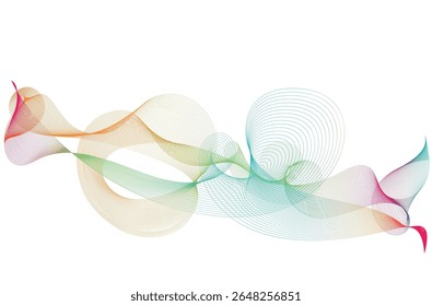 Colorful abstract wave background with smooth rainbow gradients and elegant curved lines. Ideal for modern design, presentations, tech themes, or artistic visual concepts